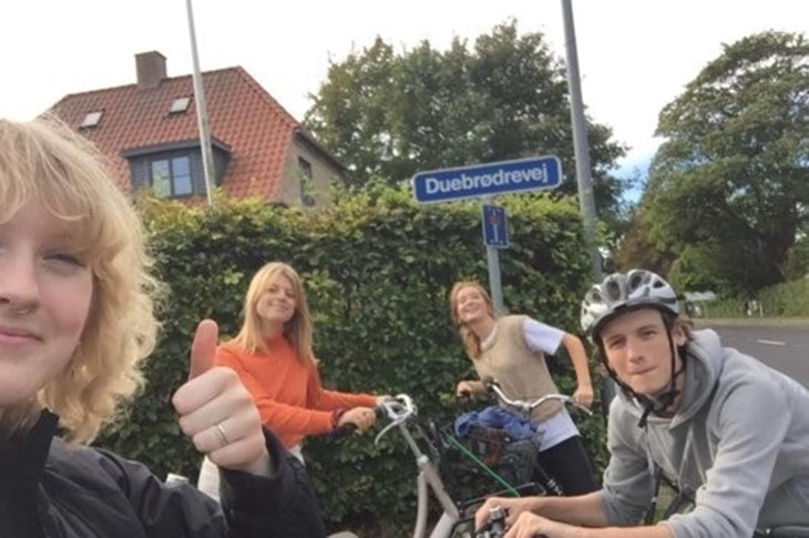 Elever på cykeltur i forbindelse med klassekampen