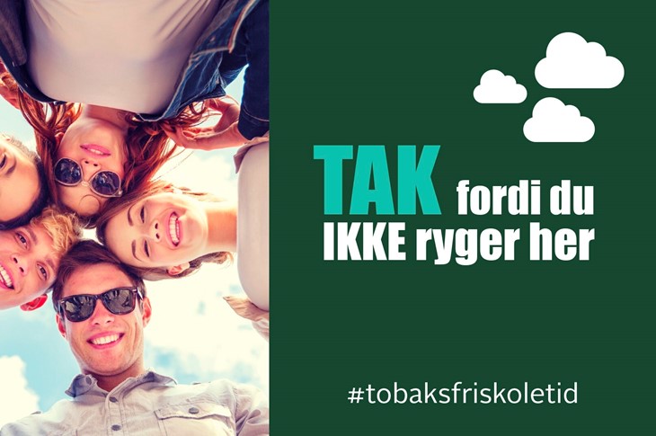 Plakat med teksten tak fordi du ikke ryger her